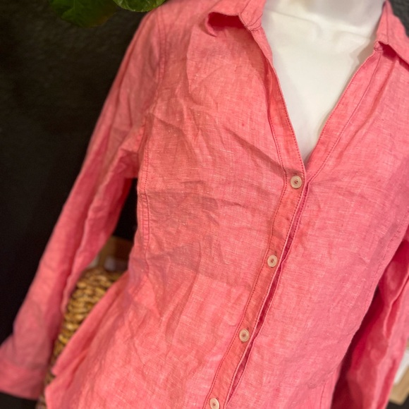 Brooks Brothers Women's Rose 100% Linen Button-Down Shirt - Picture 8 of 12